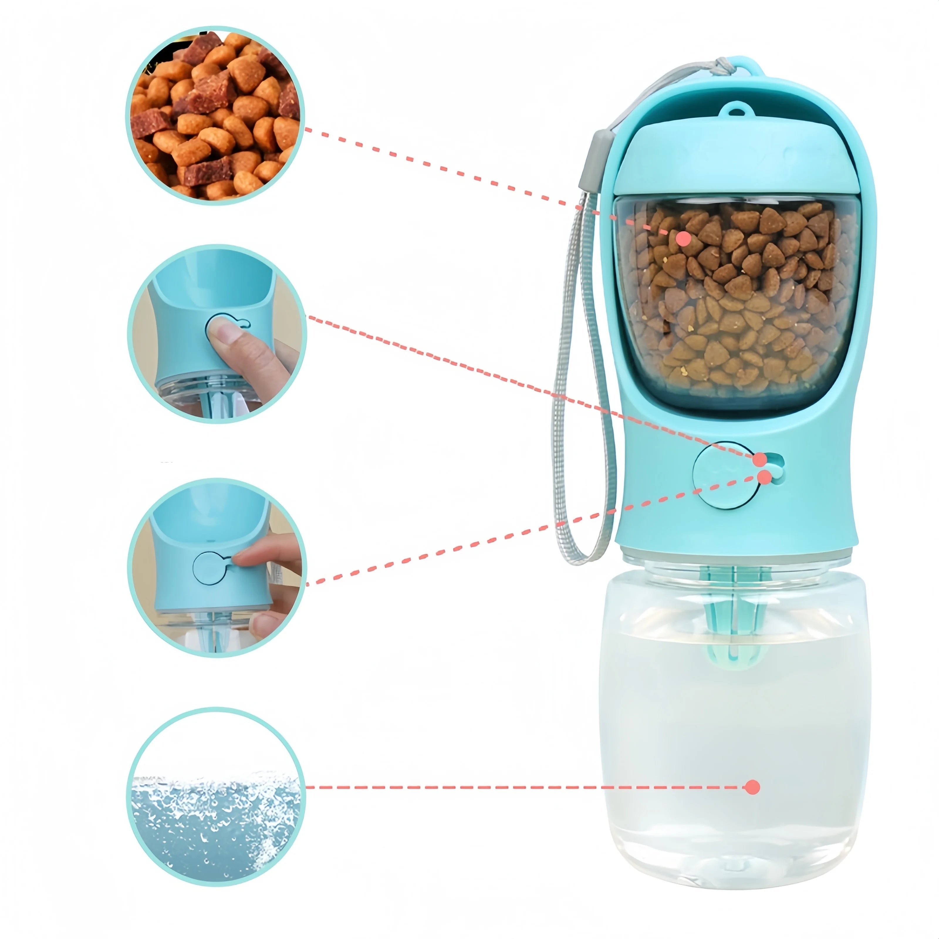 Pet Water Bottle and Food Container