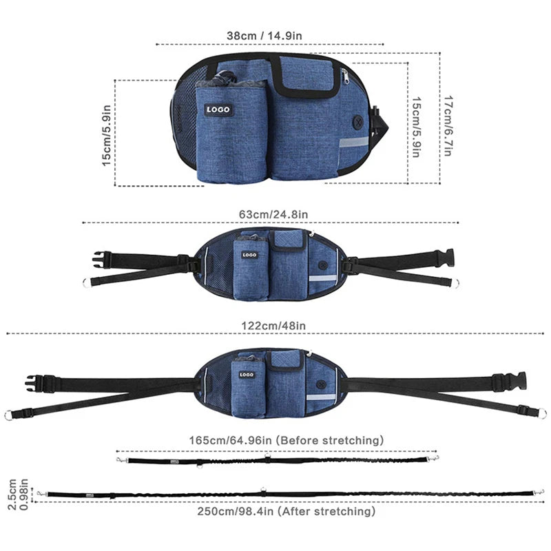 Dog Walking Waist Bag with Lead